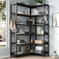 6-Shelf Corner Bookcase with 4 Hooks