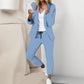 Women's Cardigan Blazer Top & Pants Suit Set