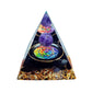 Energy Pyramid Orgonite with Amethyst Crystal for Healing and Meditation