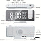 Multi-function Radio Projection Alarm Clock LED Large Screen Alarm Clock 180° Rotation Temperature and Humidity Display