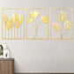 3Pcs Gold Metal Wall Art Décor Set