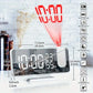 Multi-function Radio Projection Alarm Clock LED Large Screen Alarm Clock 180° Rotation Temperature and Humidity Display