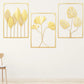 3Pcs Gold Metal Wall Art Décor Set