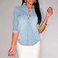 Women's Casual Solid Color Denim Shirt