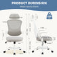 JHK Mesh Ergonomic Office Chair with Flip-up Arms & Adjustable Headrest