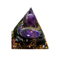 Energy Pyramid Orgonite with Amethyst Crystal for Healing and Meditation