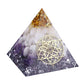 Energy Pyramid Orgonite with Amethyst Crystal for Healing and Meditation