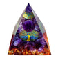 Energy Pyramid Orgonite with Amethyst Crystal for Healing and Meditation