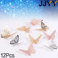 JJYY 12Pcs 3D Hollow Butterfly Wall Stickers
