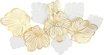 3D Gold Flower Metal Wall Art