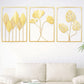 3Pcs Gold Metal Wall Art Décor Set