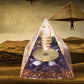 Energy Pyramid Orgonite with Amethyst Crystal for Healing and Meditation