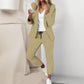 Women's Cardigan Blazer Top & Pants Suit Set