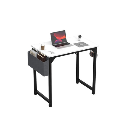 JHK Modern Computer Desk with Side Bag & Headphone Hook