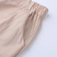 Women High Waist Button Ankle-Tied Solid Color Pants