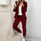 Women's Cardigan Blazer Top & Pants Suit Set