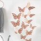 JJYY 12Pcs 3D Hollow Butterfly Wall Stickers