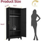 Metal Wardrobe Cabinet with Hanging Rod – 2 Doors, Adjustable Shelves, Black