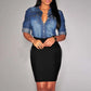 Women's Casual Solid Color Denim Shirt
