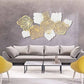 3D Gold Flower Metal Wall Art
