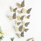 JJYY 12Pcs 3D Hollow Butterfly Wall Stickers