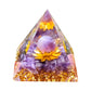 Energy Pyramid Orgonite with Amethyst Crystal for Healing and Meditation
