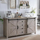 Farmhouse Sideboard Buffet Cabinet with Sliding Barn Doors