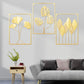 3Pcs Gold Metal Wall Art Décor Set