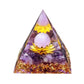 Energy Pyramid Orgonite with Amethyst Crystal for Healing and Meditation
