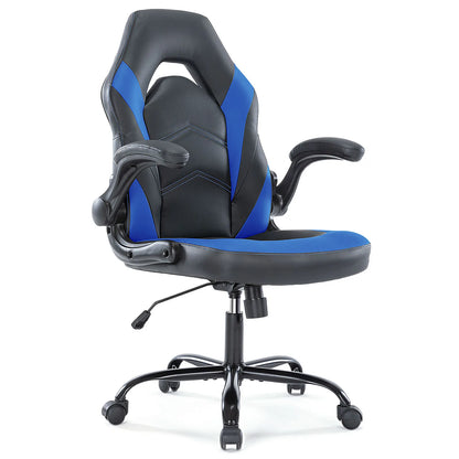 JHK Ergonomic PU Leather Gaming Office Chair with Flip-up Armrests