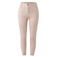 Women High Waist Button Ankle-Tied Solid Color Pants