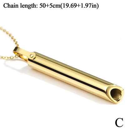 Stainless Steel Mindfulness Breathing Necklace - Anxiety & Stress Relief Pendant